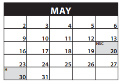 District School Academic Calendar for Bush Elementary School for May 2022