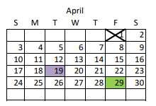 District School Academic Calendar for Odyssey Academy (yic) for April 2022