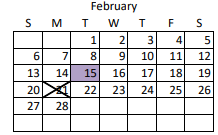 District School Academic Calendar for Cbtu for February 2022