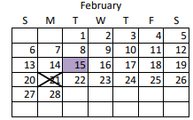 District School Academic Calendar for Odyssey Academy (yic) for February 2022