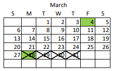 District School Academic Calendar for Odyssey Academy (yic) for March 2022