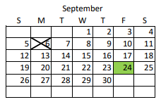 District School Academic Calendar for Ensign School for September 2021