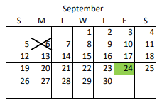 District School Academic Calendar for Cbtu for September 2021