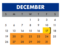 District School Academic Calendar for Jefferson High School for December 2021