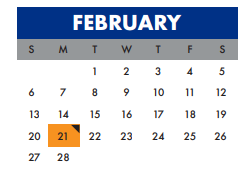 District School Academic Calendar for Pershing Elementary for February 2022