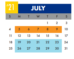 District School Academic Calendar for Lanier High School for July 2021