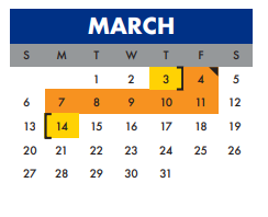 District School Academic Calendar for Longfellow Middle for March 2022