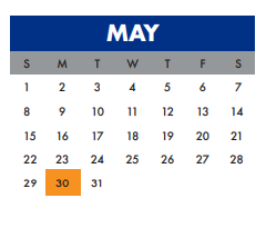 District School Academic Calendar for Wm B Travis Elementary for May 2022