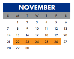 District School Academic Calendar for Briscoe Academy for November 2021
