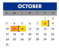 District School Academic Calendar for Rogers Middle for October 2021