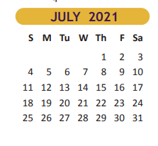 District School Academic Calendar for Landrum Elementary for July 2021