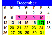 District School Academic Calendar for Bernarda Jaime Junior High for December 2021