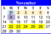 District School Academic Calendar for Bernarda Jaime Junior High for November 2021