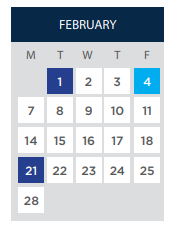 District School Academic Calendar for Argonne Elementary for February 2022