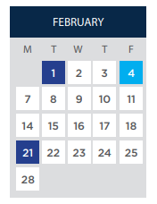 District School Academic Calendar for Hillcrest Elementary for February 2022