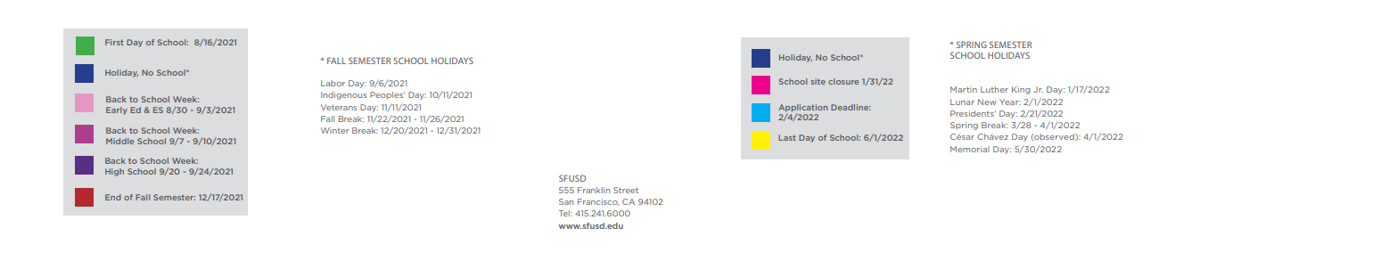 District School Academic Calendar Key for Sunset Elementary