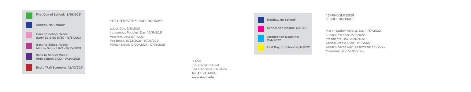 District School Academic Calendar Key for George Washington High