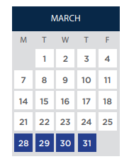 District School Academic Calendar for Chin Elementary for March 2022