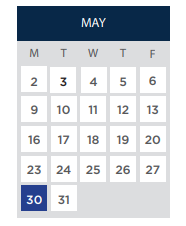 District School Academic Calendar for A. P. Giannini Middle for May 2022