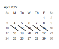 District School Academic Calendar for Hoover (herbert) Middle for April 2022