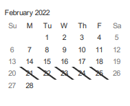 District School Academic Calendar for Allen Elementary for February 2022