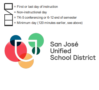District School Academic Calendar Legend for San Jose Community Middle