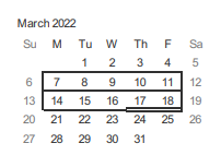 District School Academic Calendar for Bachrodt (walter L.) Elementar for March 2022