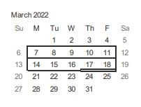 District School Academic Calendar for Willow Glen Plus (CONT.) for March 2022