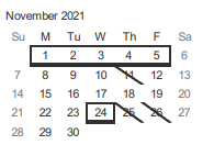 District School Academic Calendar for San Jose Community High for November 2021