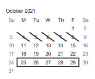 District School Academic Calendar for Pioneer Plus (CONT.) for October 2021