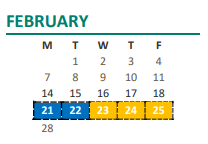 District School Academic Calendar for Marvin Marshall Children Center Elementary for February 2022