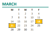 District School Academic Calendar for San Juan High for March 2022