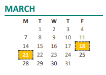 District School Academic Calendar for Woodside Elementary for March 2022