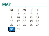District School Academic Calendar for Holst (john) Elementary for May 2022
