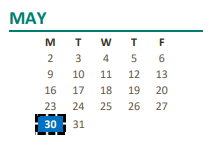 District School Academic Calendar for Deterding (mary) Elementary (char) for May 2022