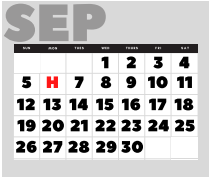 District School Academic Calendar for Miller Middle School for September 2021