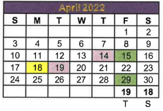 District School Academic Calendar for San Saba Middle School for April 2022