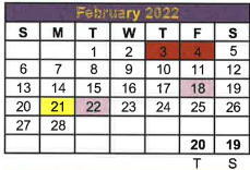 District School Academic Calendar for San Saba High School for February 2022
