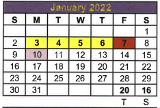 District School Academic Calendar for San Saba High School for January 2022