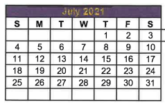 District School Academic Calendar for San Saba Middle School for July 2021