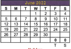 District School Academic Calendar for San Saba Middle School for June 2022