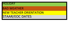 District School Academic Calendar Legend for S And S Cons High School