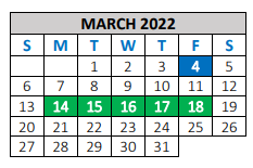 District School Academic Calendar for Sanford-fritch Junior High for March 2022