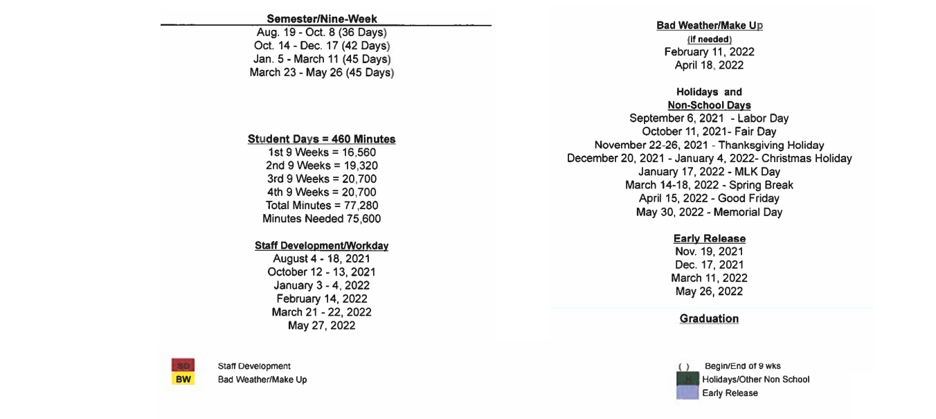 District School Academic Calendar Key for Sanger H S