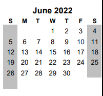 District School Academic Calendar for Santa Rosa High School for June 2022