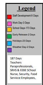 District School Academic Calendar Legend for Elma E Barrera Elementary