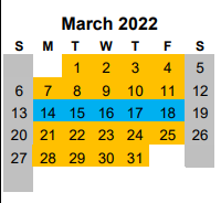 District School Academic Calendar for Jo Nelson Middle School for March 2022