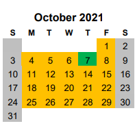 District School Academic Calendar for Santa Rosa Jjaep for October 2021