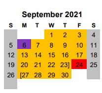 District School Academic Calendar for Jo Nelson Middle School for September 2021