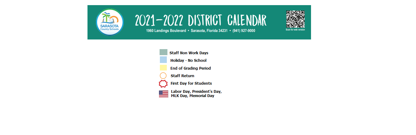 District School Academic Calendar Key for Sarasota Middle School